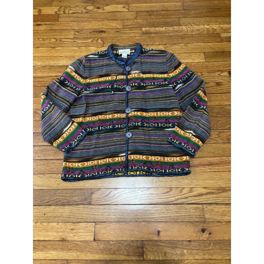 Vintage Flashback Womens Tapestry Jacket Size Small Southwestern Pattern Cotton